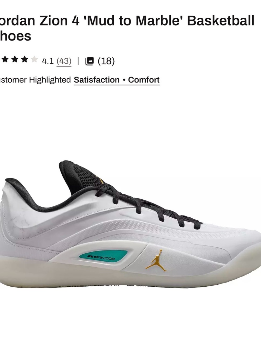 Jordan Men’s White Swim Slide with Black and Teal Accents